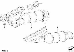 Grenrör med katalysator diagram for BMW 5 Series E61 LCI 550i