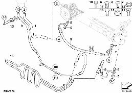 HYDRO STEERING-OIL PIPES diagram for BMW 1 Series E87 118d
