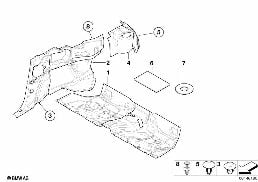 방음재, 뒤 diagram for BMW 3 Series E46 318Ci