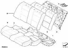 SEAT REAR, UPHOLSTERY & COVER BASE SEAT diagram for BMW 3 Series E90 LCI 335i
