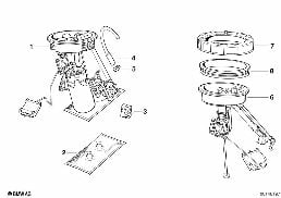 FUEL PUMP AND FUEL LEVEL SENSOR diagram for BMW 8 Series E31 850Ci