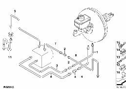 Conduite de frein avant ASC diagram for BMW 5 Series E39 525td