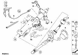 Κολόνα τιμονιού-μηχαν.ρύθμ./πρόσθ.εξαρτ. diagram for BMW 5 Series E60 530xi
