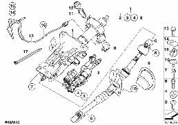 Κολόν.τιμονιού-ηλεκτρ.ρύθμ./πρόσθ.εξαρτ. diagram for BMW 5 Series E60 530xi