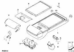 REAR SEAT CENTER ARMREST diagram for BMW 5 Series E61 525i