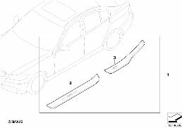DOOR SILL STRIP RETROFIT KIT ST. STEEL diagram for BMW 3 Series E90 318i