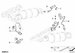 Lambdasond/monteringsdetaljer diagram for BMW 5 Series E61 LCI 550i
