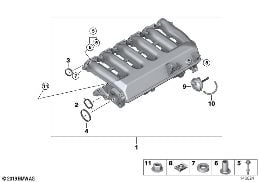 Instalacja ssąca sterowana podciśn. diagram for BMW X5 E70 3.0d