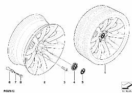 BMW LA WHEEL, STAR SPOKE 218 diagram for BMW 6 Series E63 650i