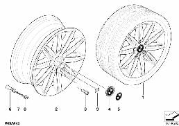 BMW ALLOY WHEEL, M DOUBLE SPOKE 207 diagram for BMW 1 Series E81 116d