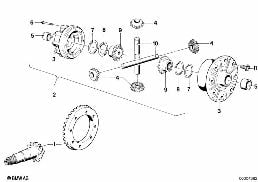 CROWNGEAR SET/DIFFERENTIAL CASE diagram for BMW 5 Series E12 530i