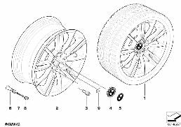BMW ALLOY WHEEL, M SPIDER SPOKE 193 diagram for BMW 3 Series E90 LCI 320i