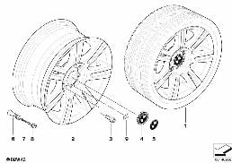 BMW ALLOY WHEEL, M DOUBLE SPOKE 194 diagram for BMW 3 Series E90 LCI 320i