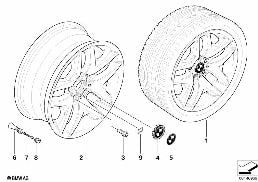 Jante M LL BMW raios duplos 192 diagram for BMW X3 E83 2.0i