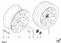 Jante LL M BMW raios em Y 191 diagram for BMW X3 E83 2.0i