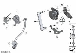 SENSOR,HDLGHT VERTICAL AIM CTRL 4-WHEEL diagram for BMW 3 Series E90 325xi