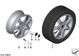 Obr. MINI st. le. Bridge Spoke 94 diagram for BMW MINI R50 Cooper