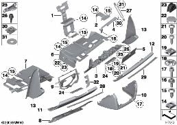 Přístrojová deska, dolní část diagram for BMW Rolls-Royce Phantom RR1 Phantom