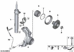 FRONT SPRING STRUT/CARRIER/WHEEL BEARING