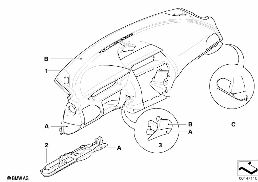 Indi.メーター パネル レザー diagram for BMW 6 Series E63 LCI 650i