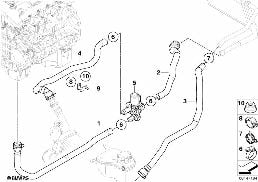 Válvulas agua de calefacción independ. diagram for BMW 3 Series E91 330i