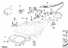 SINGLE COMPONENTS F HEADLIGHT XENON/ALC diagram for BMW 5 Series E61 545i