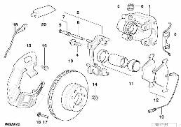 Capteur de plaquette de frein avant diagram for BMW 5 Series E39 525td