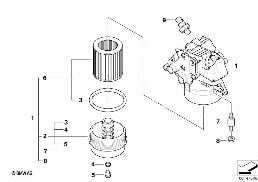 LUBRICATION SYSTEM-OIL FILTER diagram for BMW 5 Series E61 LCI M5
