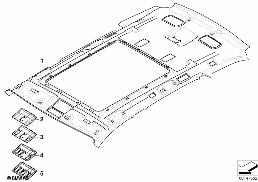 Kişisel, Tavan-Alcantara diagram for BMW 5 Series E61 523i