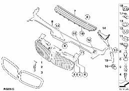 EXTERIOR TRIM / GRILL diagram for BMW 7 Series E66 760Li