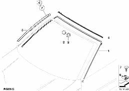 글레이징, 설치부품 diagram for BMW 3 Series E46 318Ci