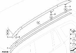 Listwa dachowa ozdobna/Reling dachowy diagram for BMW X3 E83 LCI 2.0d