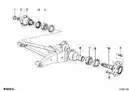 SIDE SHAFT/WHEEL BEARINGS diagram for BMW 5 Series E12 530i