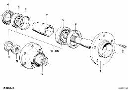 SIDE SHAFT/WHEEL BEARINGS diagram for BMW 7 Series E23 730