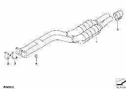 CATALYTIC CONVERTER/FRONT SILENCER diagram for BMW 3 Series E46 330Ci