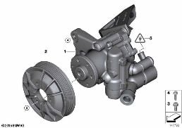 POWER STEERING PUMP/ACTIVE STEERING diagram for BMW 3 Series E90 330i