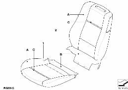 Foderina Individual sedile comf.pelle diagram for BMW X5 E53 4.8is
