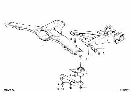 Wspornik tylnej osi/Zawiesz. kół diagram for BMW 7 Series E23 733i