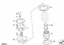 GUIDE SUPPORT/SPRING PAD/ATTACHING PARTS diagram for BMW 5 Series E61 530xd