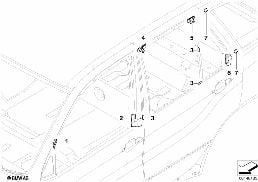 TRIM AND SEALS FOR DOOR, FRONT diagram for BMW X5 E53 4.4i