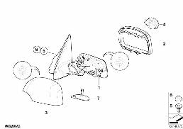 EXTERIOR MIRROR (S430A+S760A) diagram for BMW X5 E53 4.4i