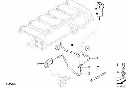 Instalacja ssąca - sterowanie podciśn. diagram for BMW 5 Series E60 535d