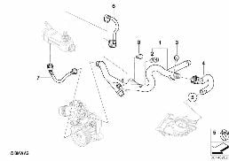 Soğutma sistemi-su hortumu kılavuzu diagram for BMW 3 Series E90 LCI 335d