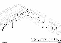 INTERIOR MOLDINGS TITAN LINE diagram for BMW 3 Series E90 320d