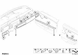 INTERIOR TRIM FINISHERS, ALUMINIUM diagram for BMW 3 Series E90 320d