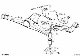 REAR AXLE SUPPORT/WHEEL SUSPENSION diagram for BMW 3 Series E30 325i