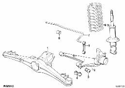 REAR AXLE SUPPORT/WHEEL SUSPENSION