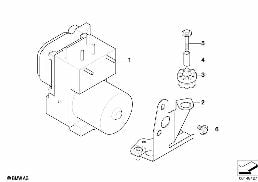 HYDRO UNIT DSC/CONTROL UNIT/FASTENING diagram for BMW 7 Series E38 740i