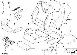 Fotel sportowy Recaro, poj. części diagram for BMW MINI R50 Cooper