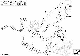 Σωλήνες λαδιού υδραυλ.συστήμ.διεύθυνσης diagram for BMW 5 Series E60 530xi